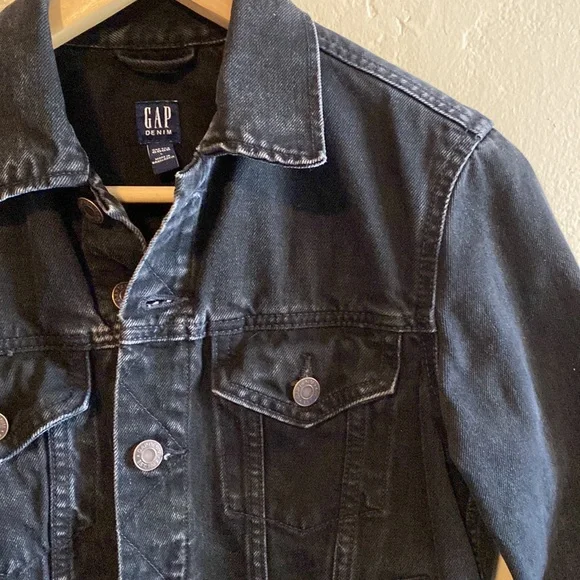 GAP Kids Icon Black Denim Jacket Size Large 10-11y - Picture 5 of 9